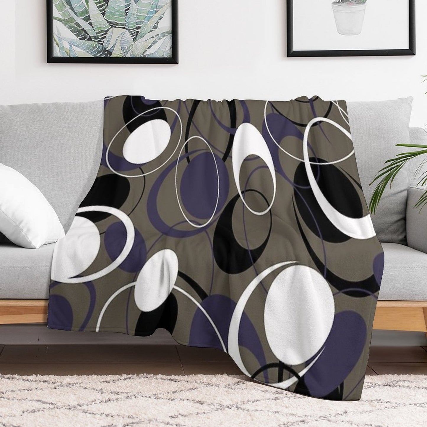 Retro 60s Ovals Throw Blanket