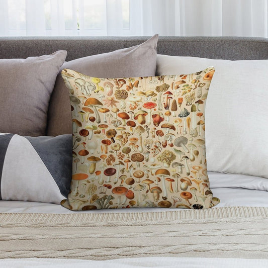 Vintage Mushroom Designs Collection Soft Warmth Comfort Throw Pillow
