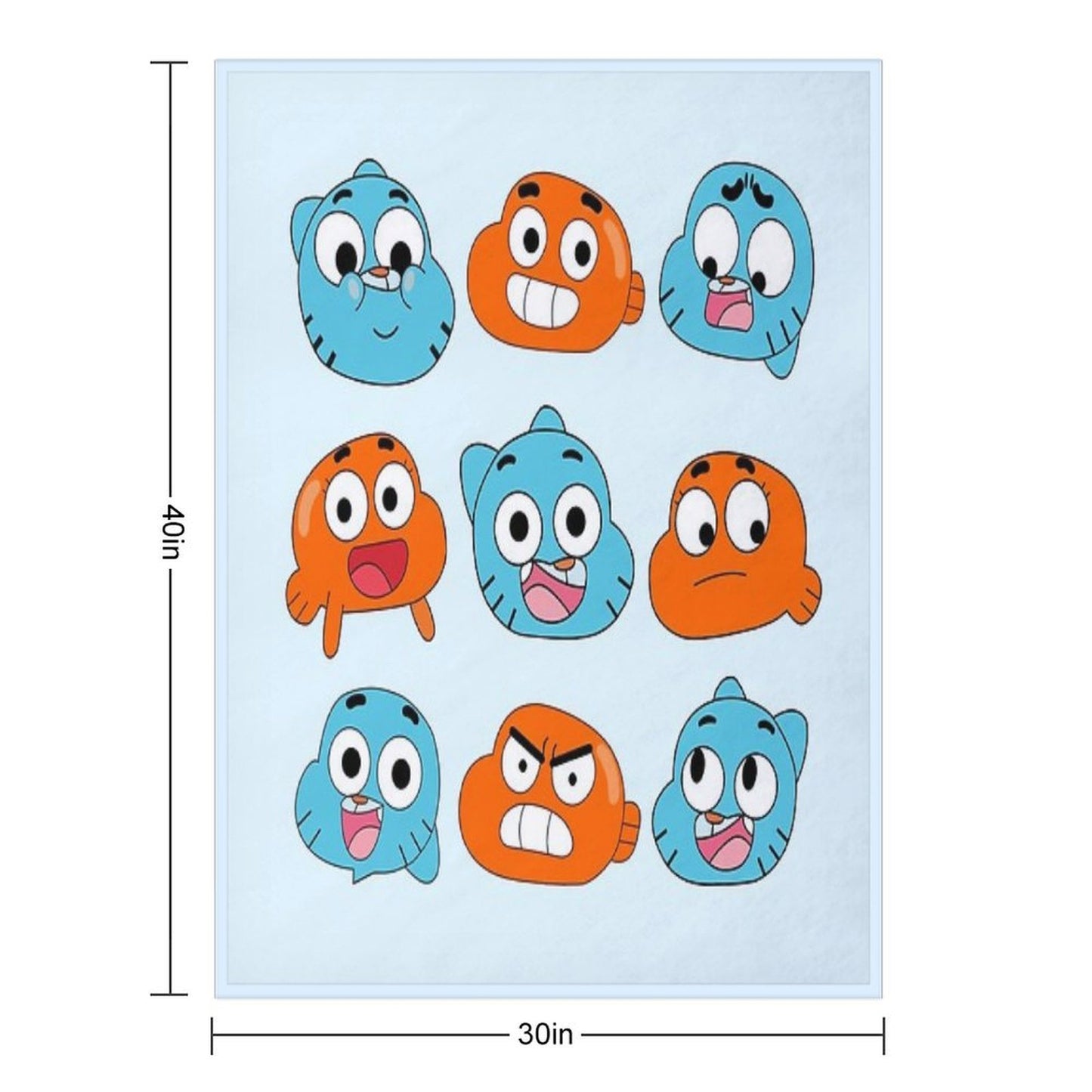 The Amazing World of Gumball™, Gumball & Darwin Faces Features Throw Blanket