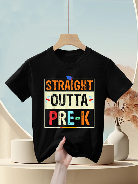 Straight Outta Pre K Preschool Graduation Present Kids T-Shirt
