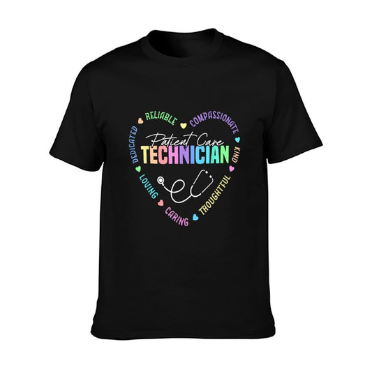 Patient Care Technician Heart Stethoscope PCT T-Shirt