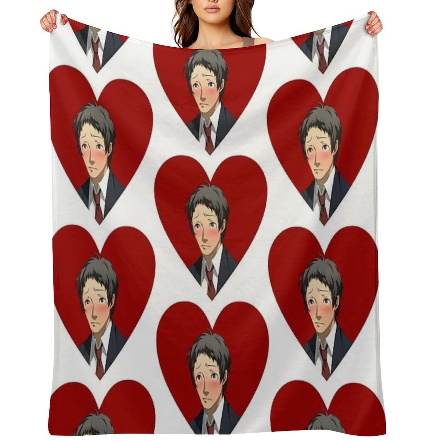 Tohru Adachi Portrait (Blushing Heart) Throw Blanket