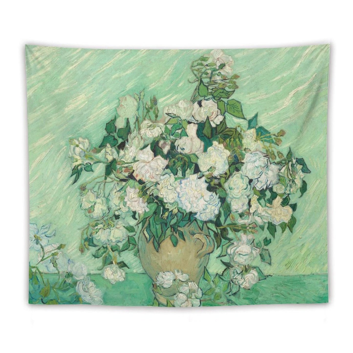 Van Gogh’s Vase with Pink Roses Tapestry