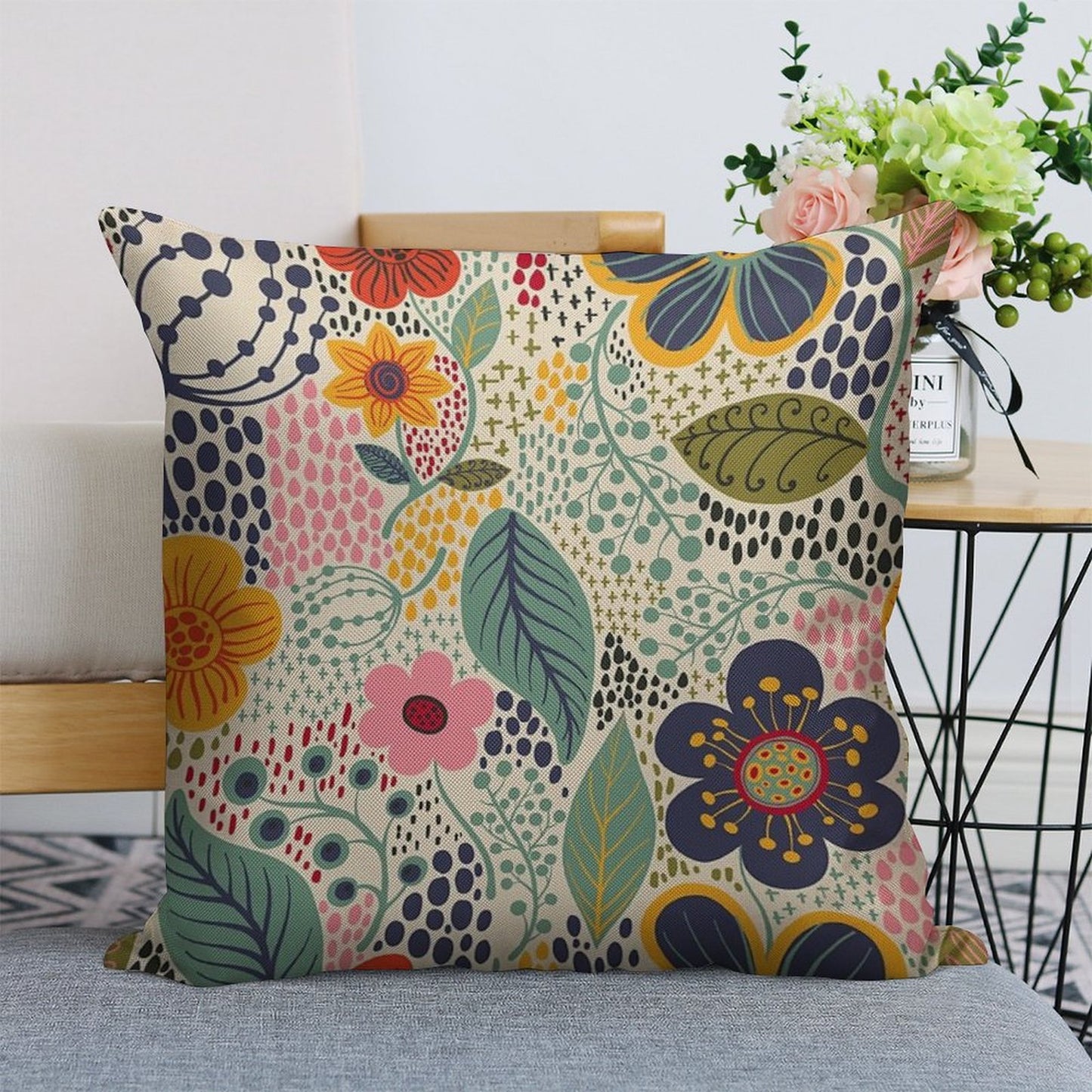 Secret Garden Linen Throw Pillow Cover