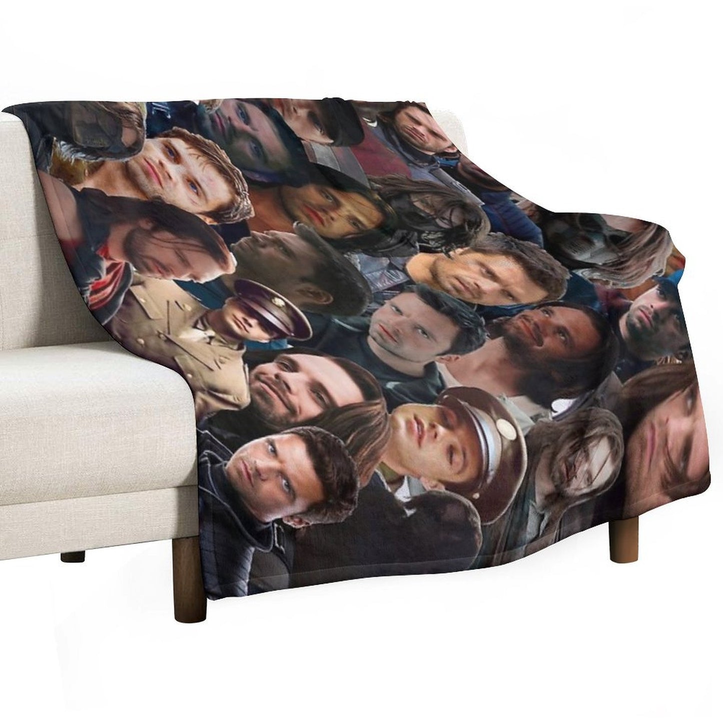 Winter Soldier Photo Collage Throw Blanket