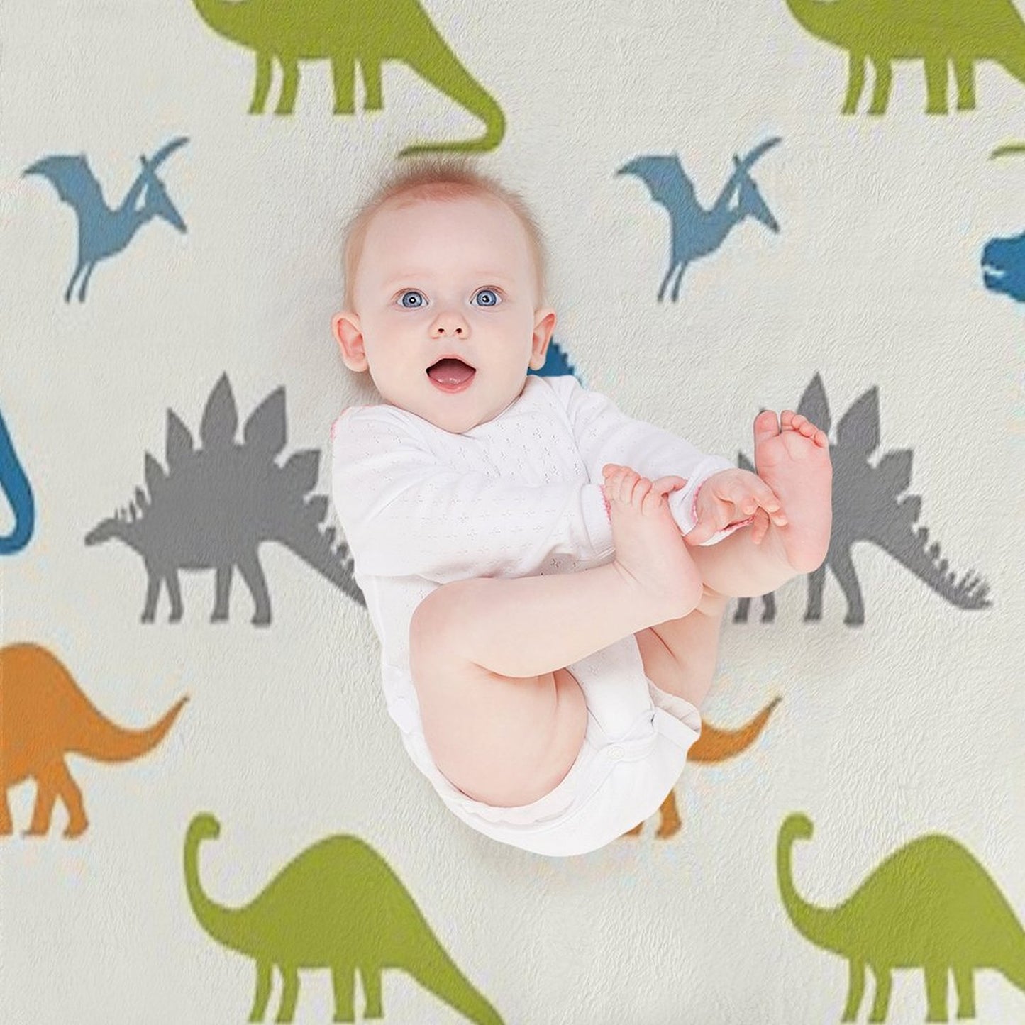 Primary Dinosaurs Throw Blanket