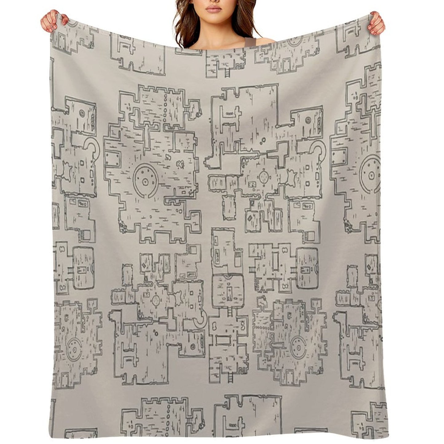 D&D Dungeon Map Throw Blanket