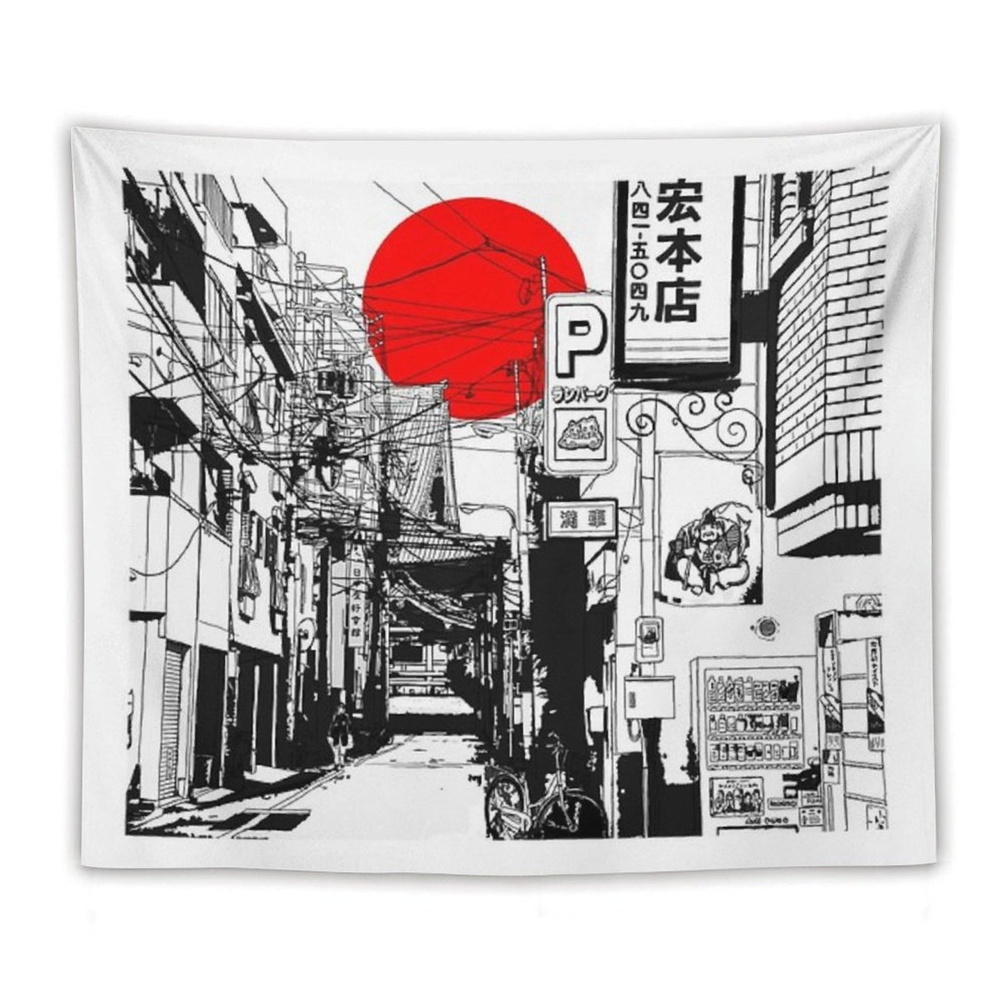 Tokyo Street Sunrise Tapestry