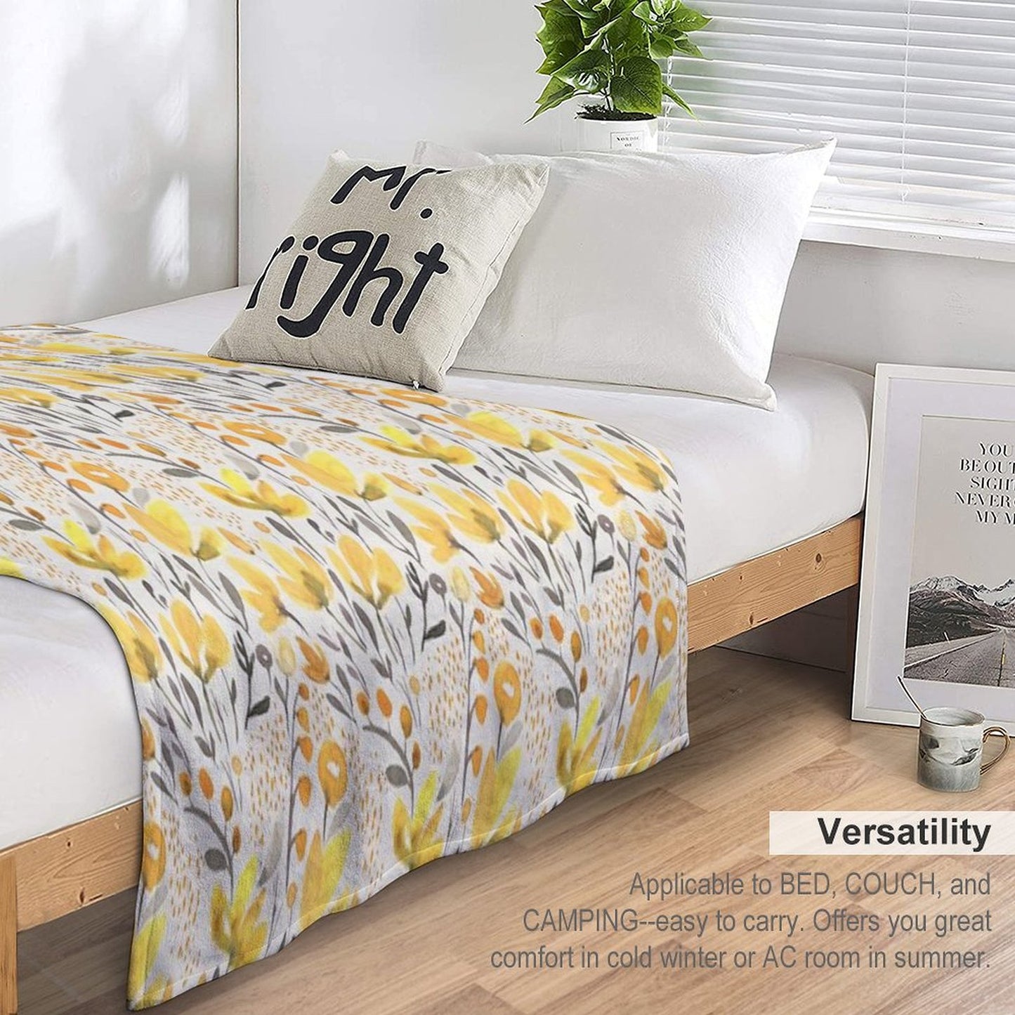 Yellow Field Throw Blanket