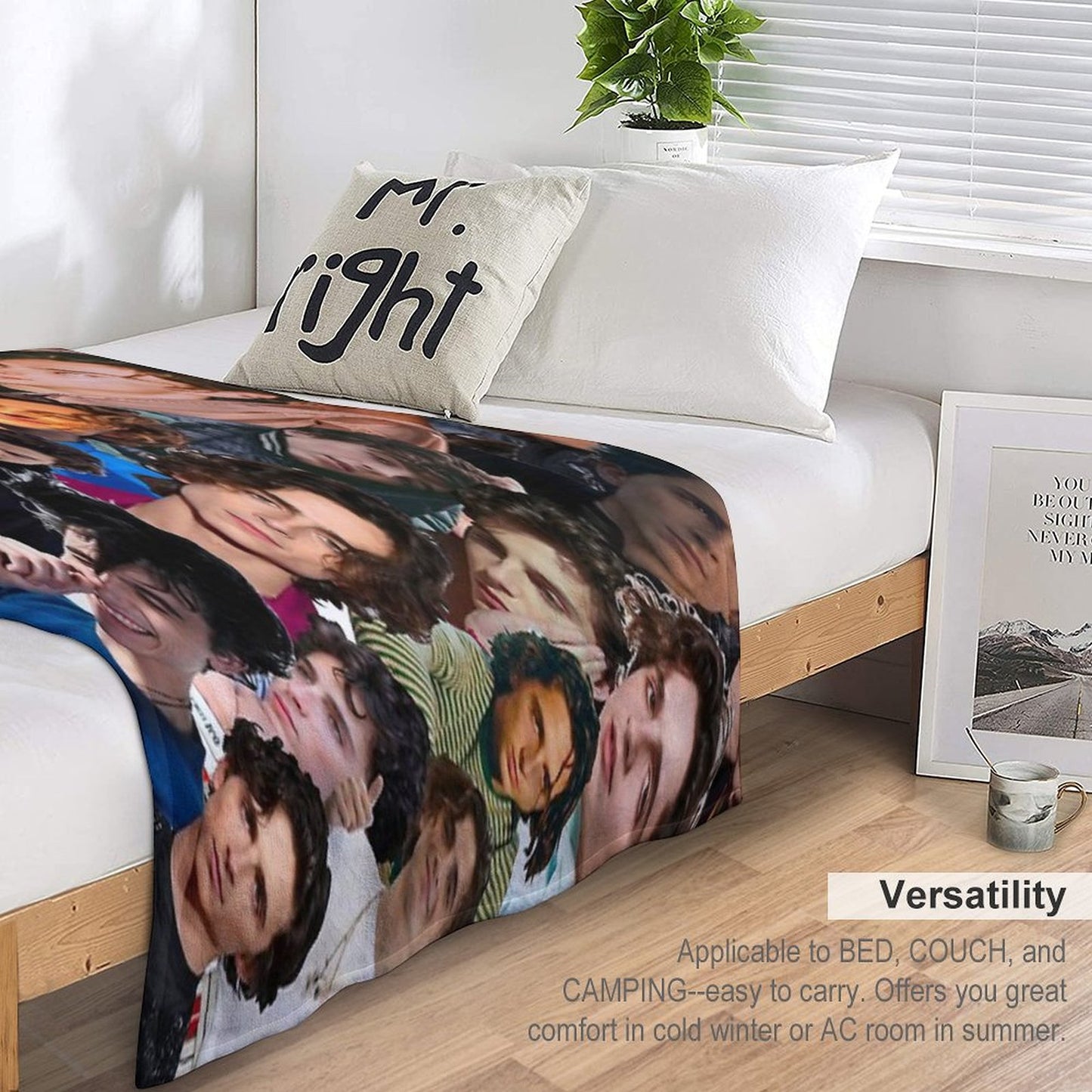 Timothée Chalamet Photo Collage Throw Blanket