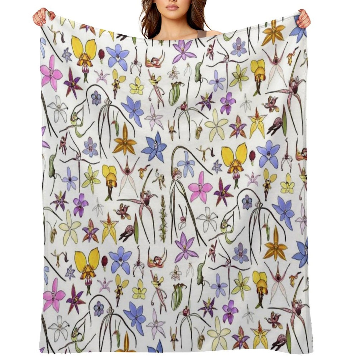 Australian Orchids Throw Blanket