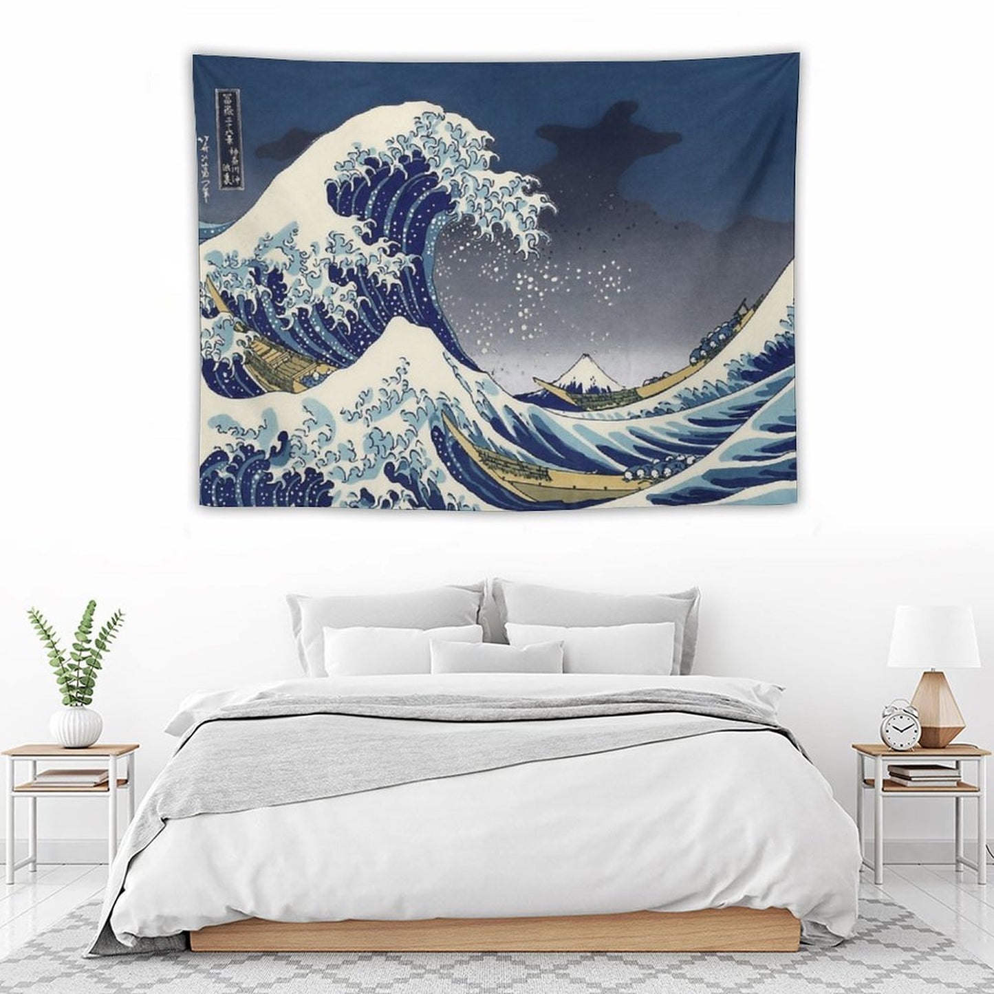 Great Wave Kanagawa Night Tapestry