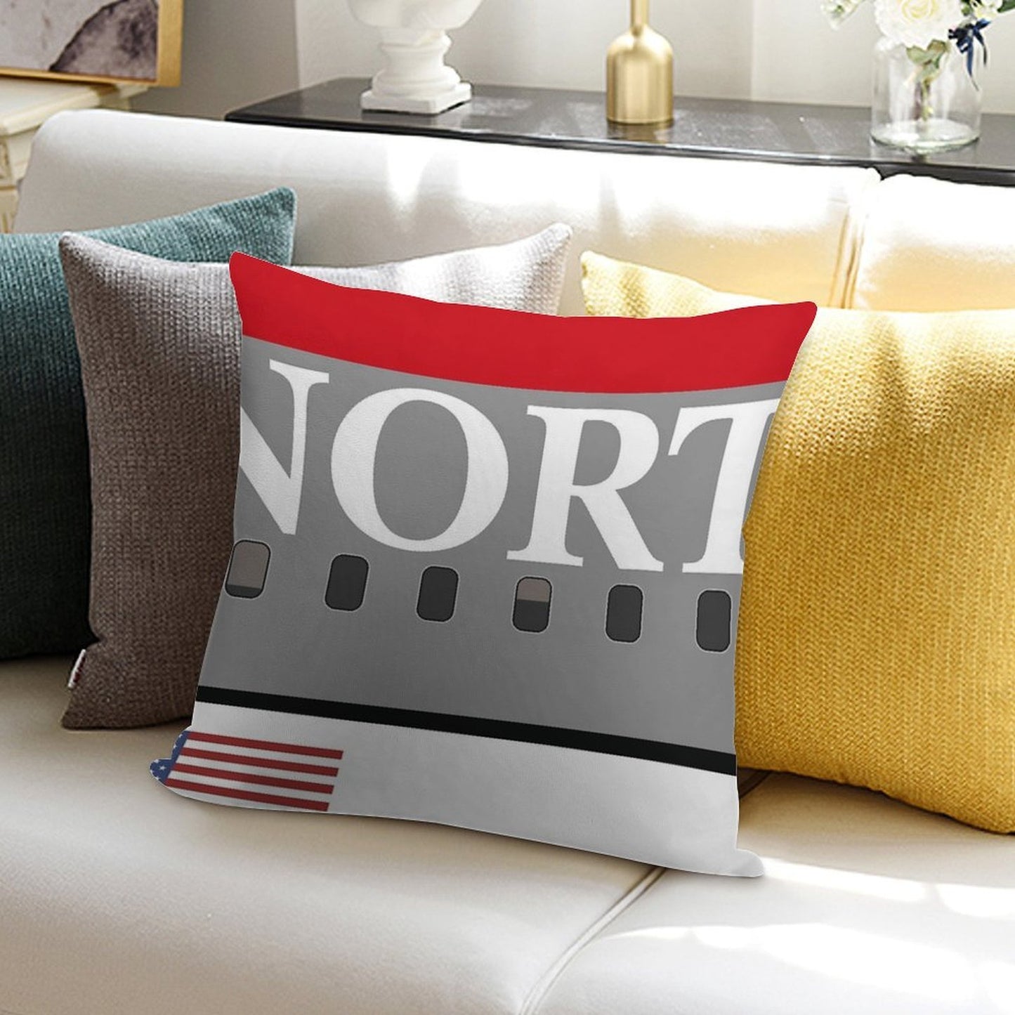 Plane Tees - Northwest Airlines Soft Luxury Feel Throw Pillow