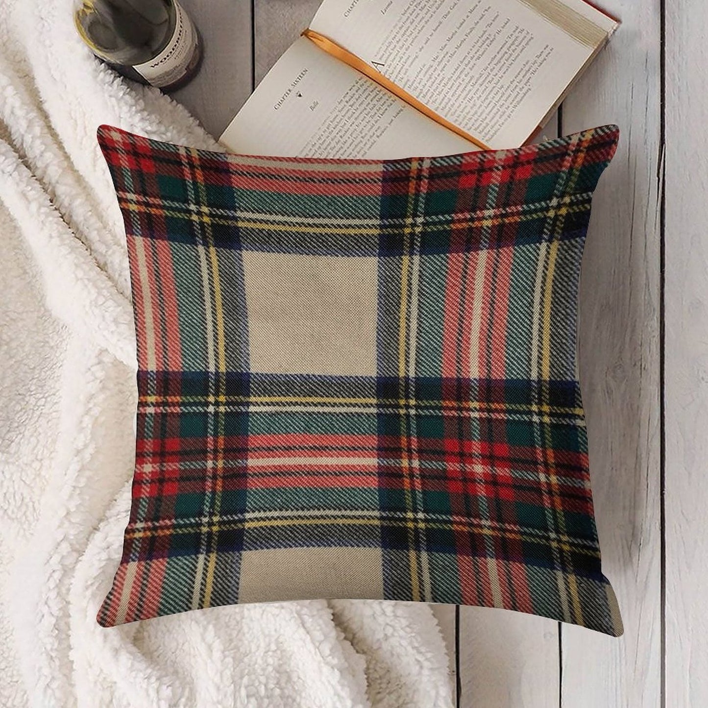 Stewart Dress Tartan - Pattern Linen Throw Pillow Cover