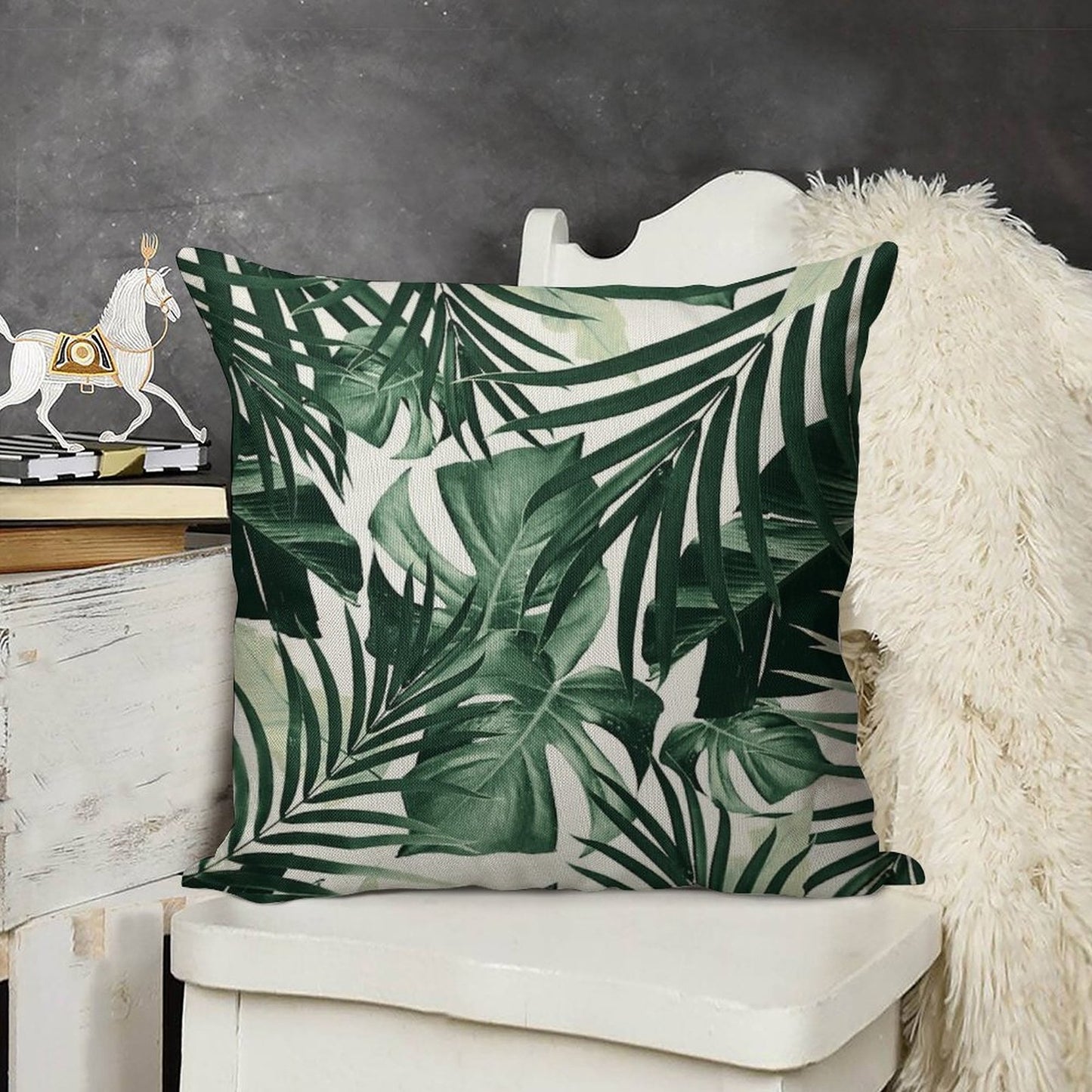 Tropical Jungle Leaves Pattern #4 #tropical #decor #art Linen Throw Pillow Cover