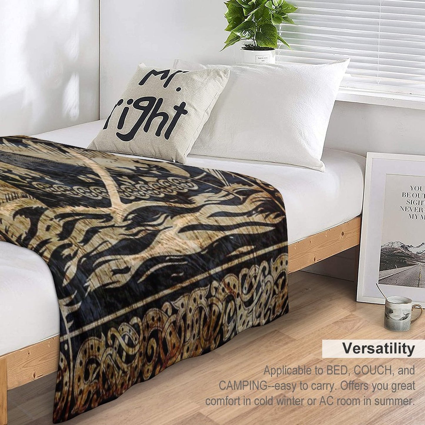 Long Viking Voyage Throw Blanket