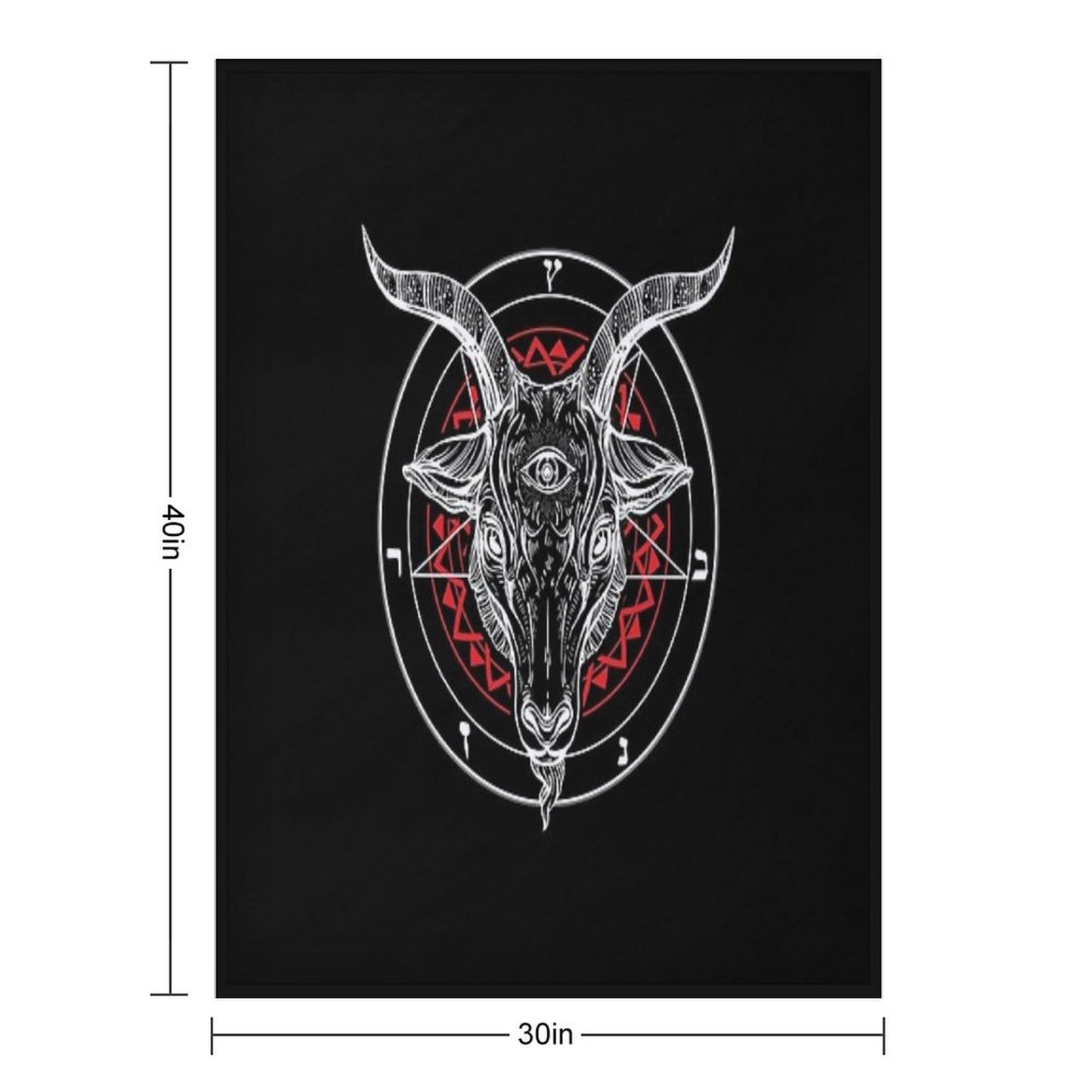 Satanic Goat Baphomet Circle Satan Symbol  Lucifer Devil Throw Blanket