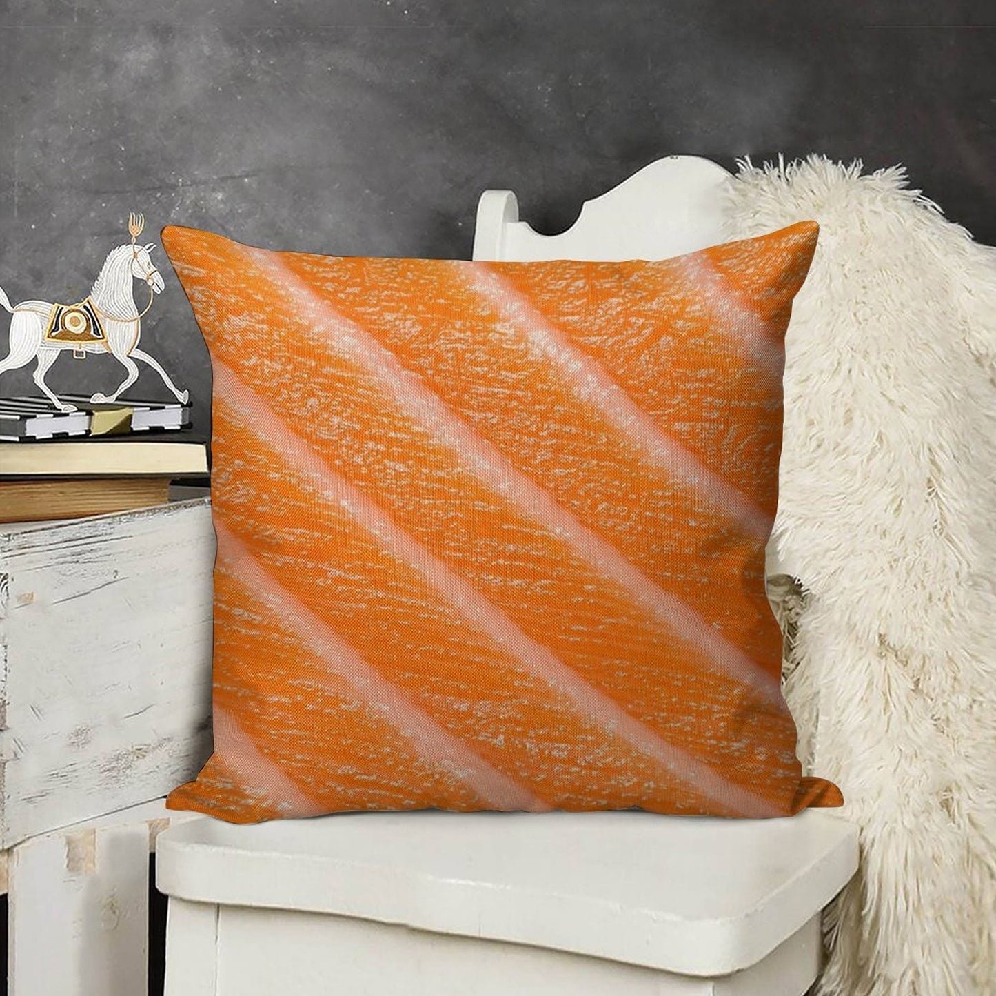 Salmon Sushi Sashimi Linen Throw Pillow Cover