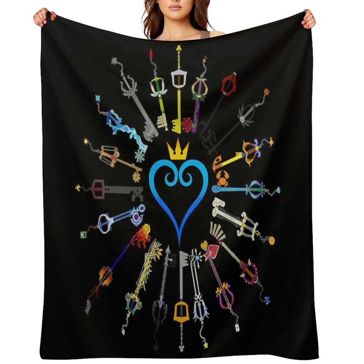 Kingdom Hearts Keyblades Throw Blanket
