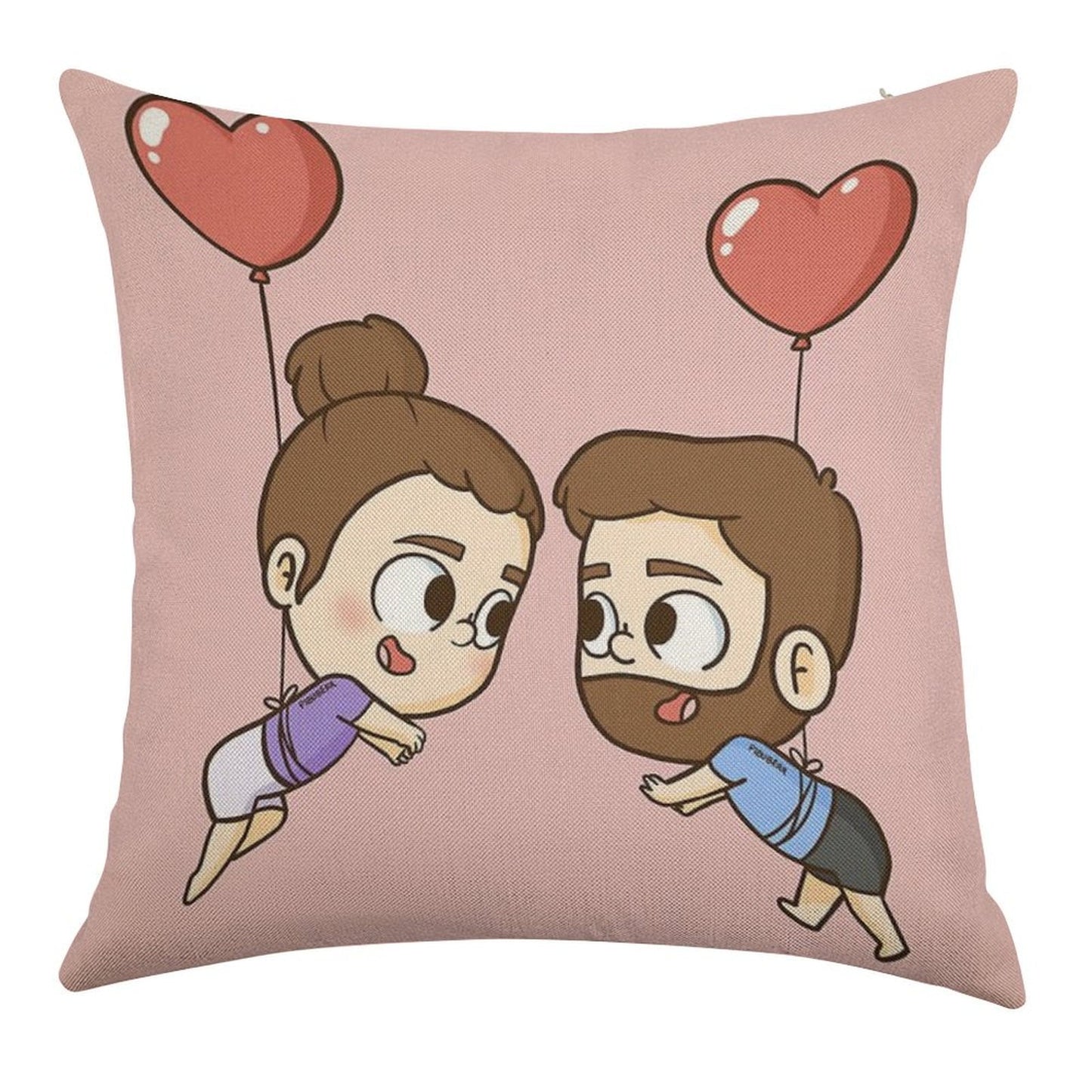 Love Is in The Air - Pibubear Linen Throw Pillow Cover