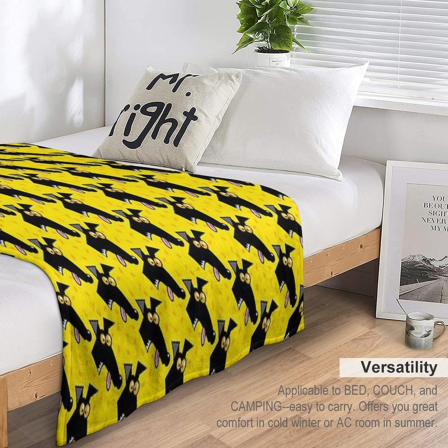 Seamless Derp Yellow Throw Blanket