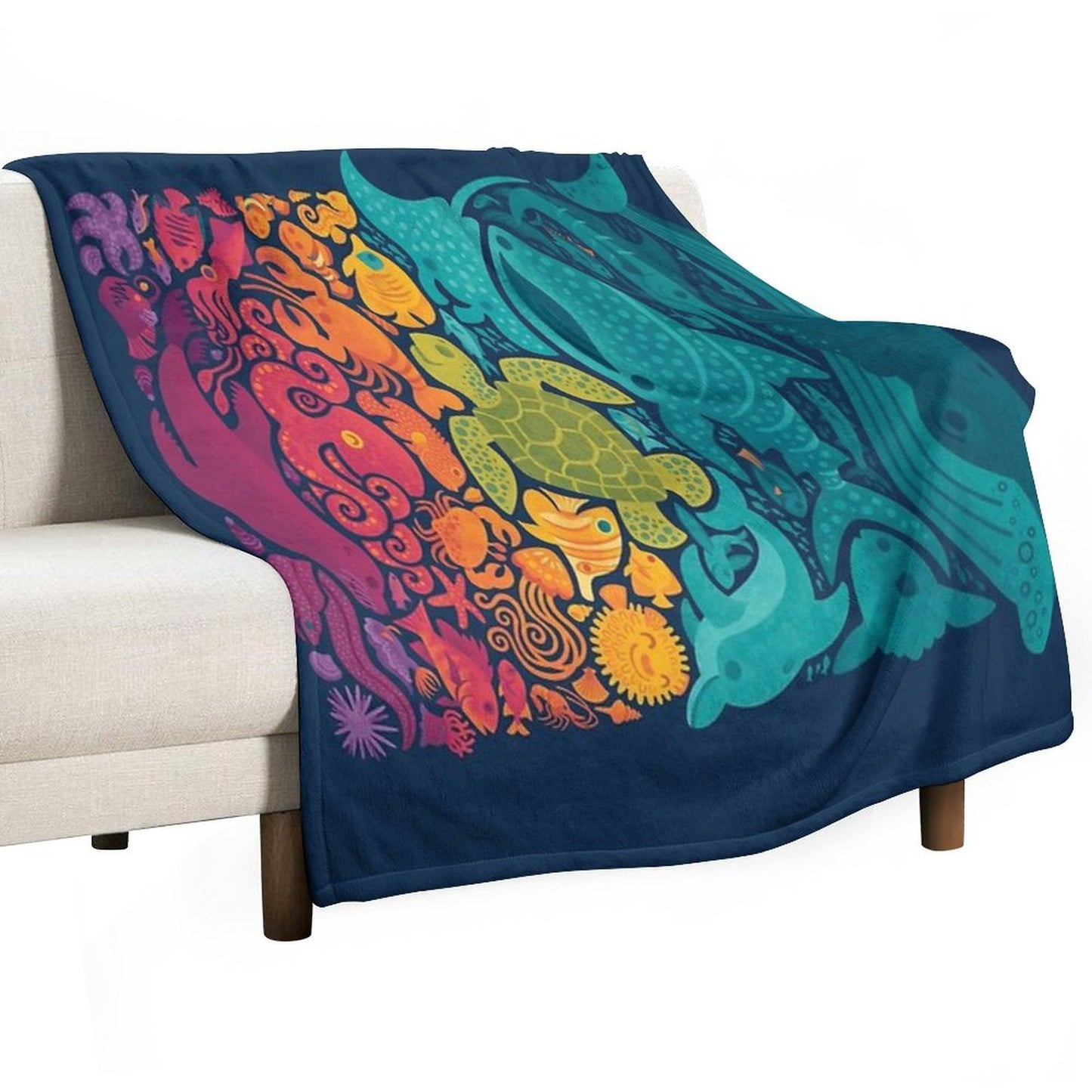 Aquatic Spectrum Throw Blanket