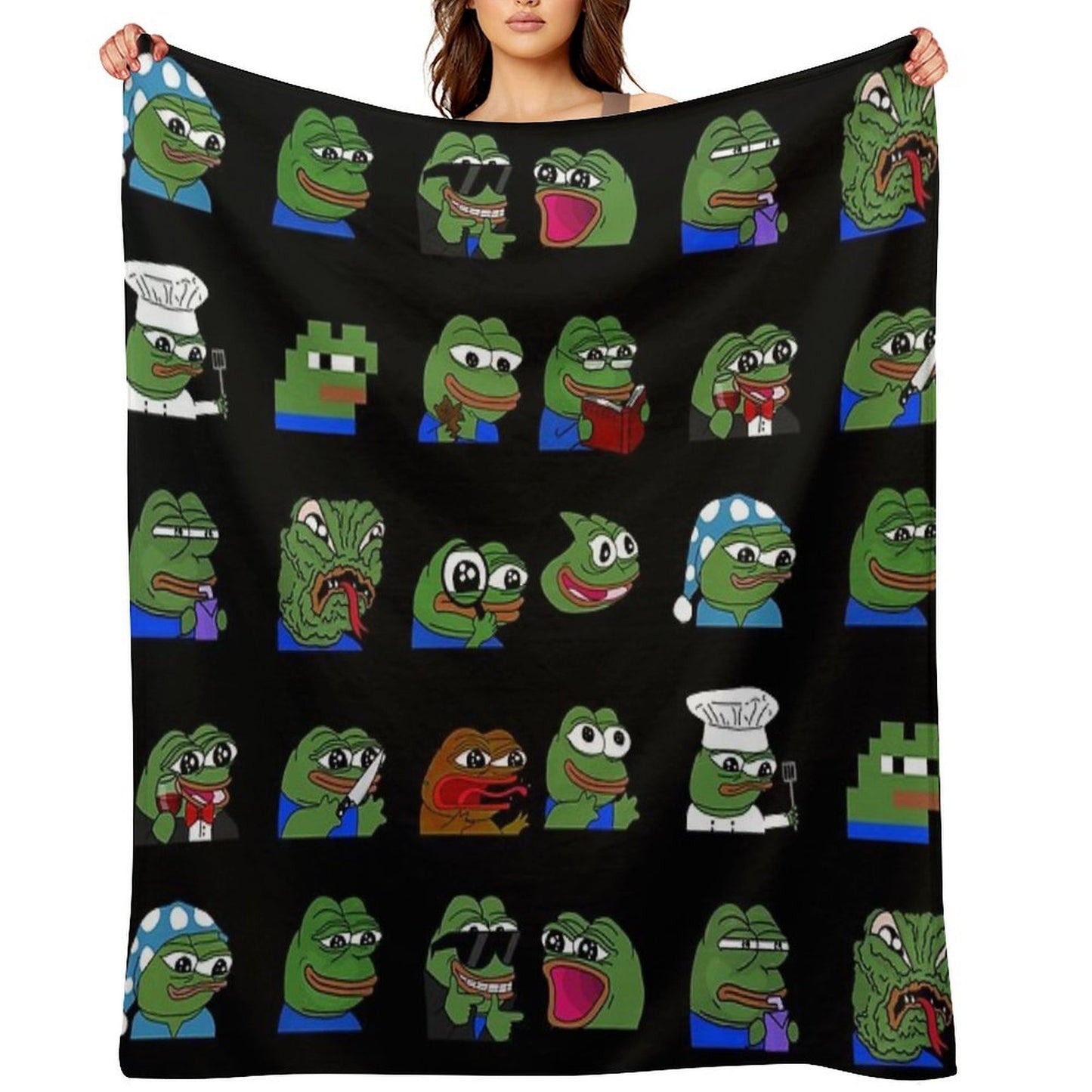 Pepe Peepo Variety Set (16 Pepes Edition) Throw Blanket