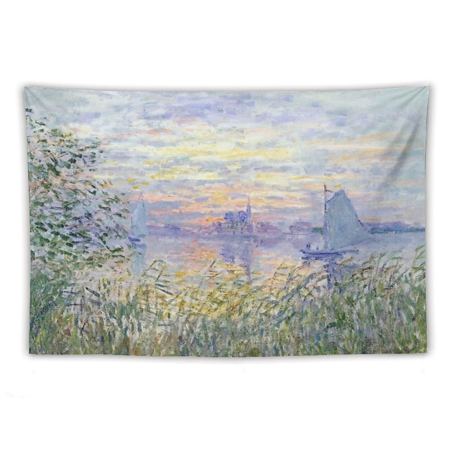 Claude Monet Soleil Couchant Sur La Seine À Lavacourt - Sunset on The Seine Tapestry