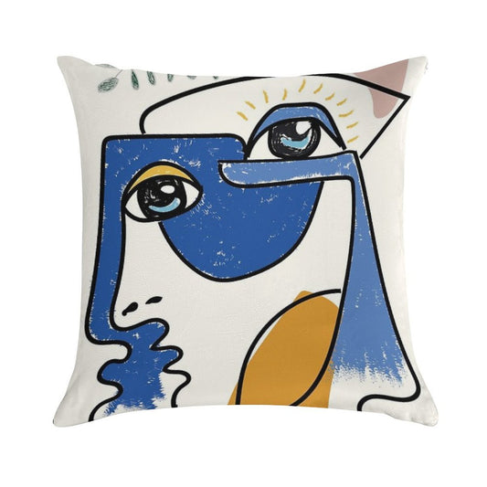 Minimal  Cute Face Soft Durable Construction Throw Pillow
