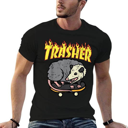 Opossum Skateboard Trasher Funny Possum Skater Men Boys Kids Soft T-Shirt