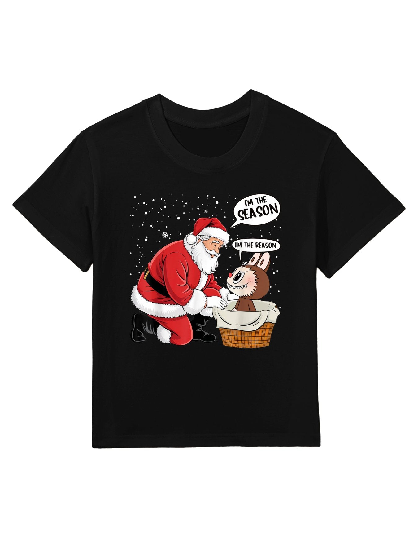Labubu Is The Reason For The Season Santa & Labubu Xmas Kids T-Shirt