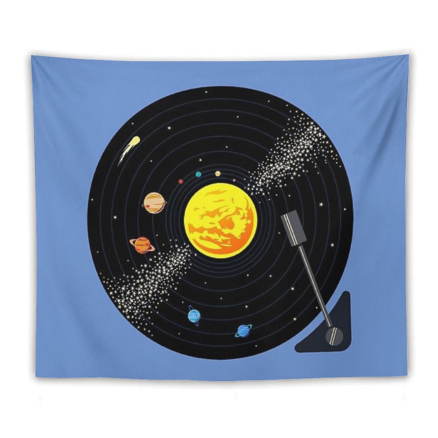Solar System Vinyl Record Tapestry