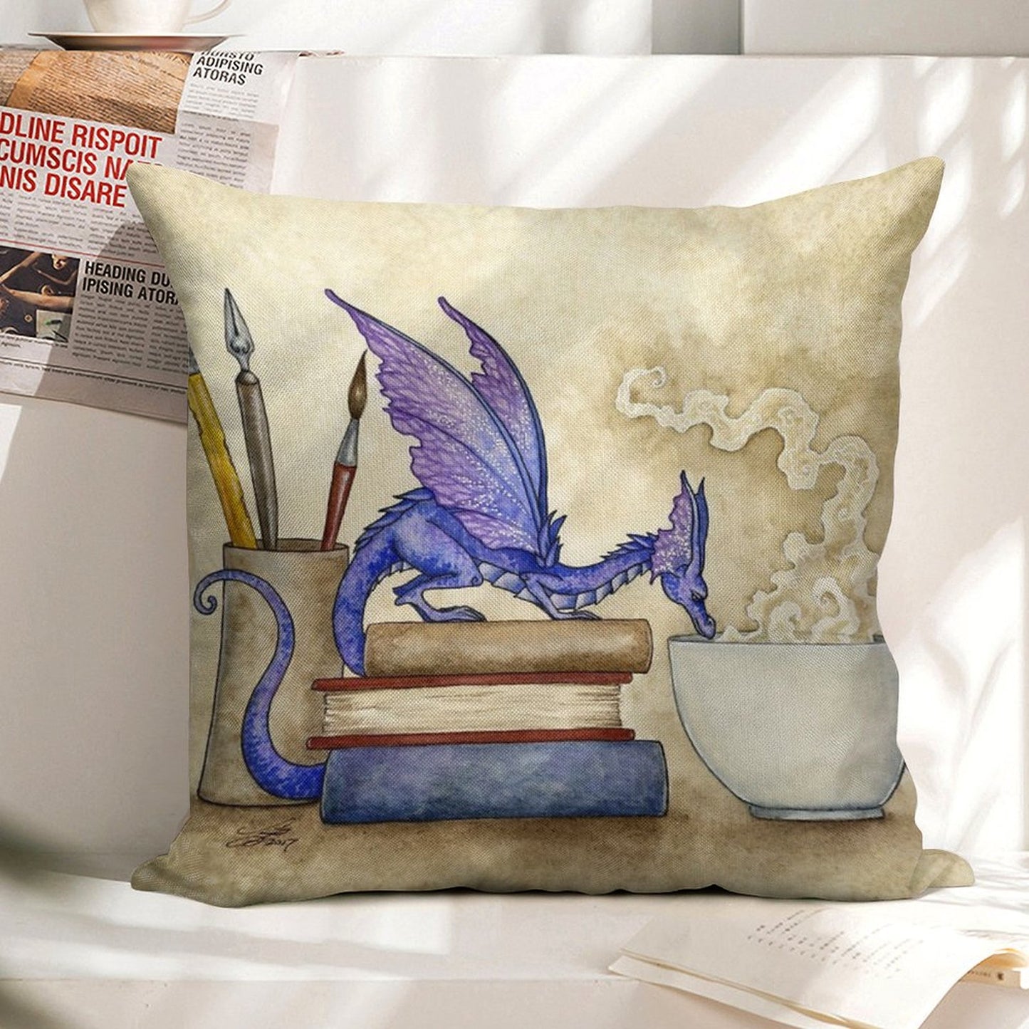 Whats In Here Linen Throw Pillow Cover