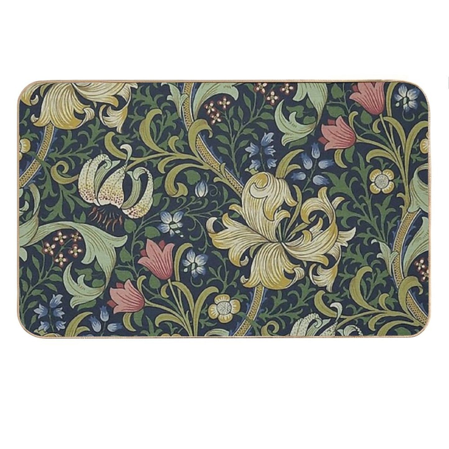 William Morris Golden Lily Pattern Bath Mat