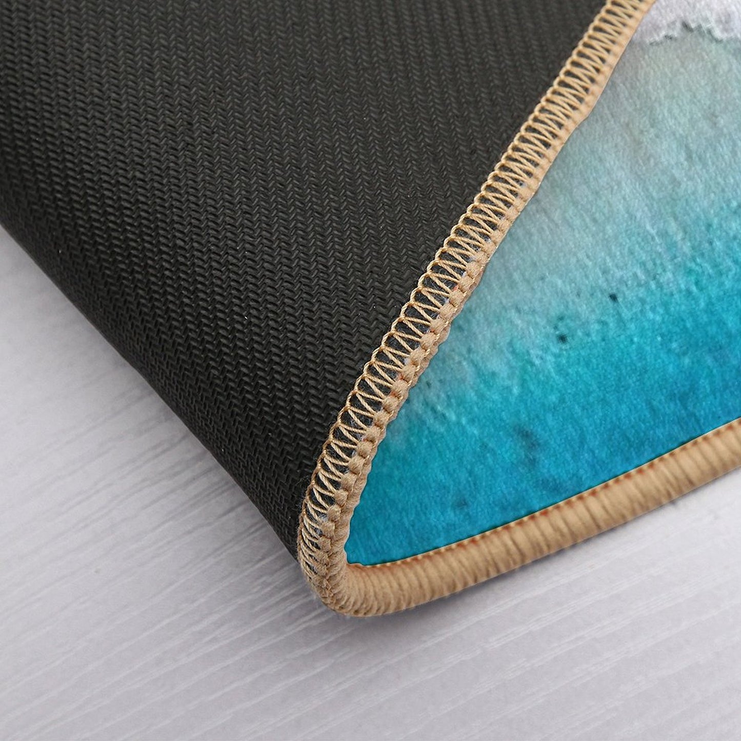 Aerial Sandy Beach Bath Mat
