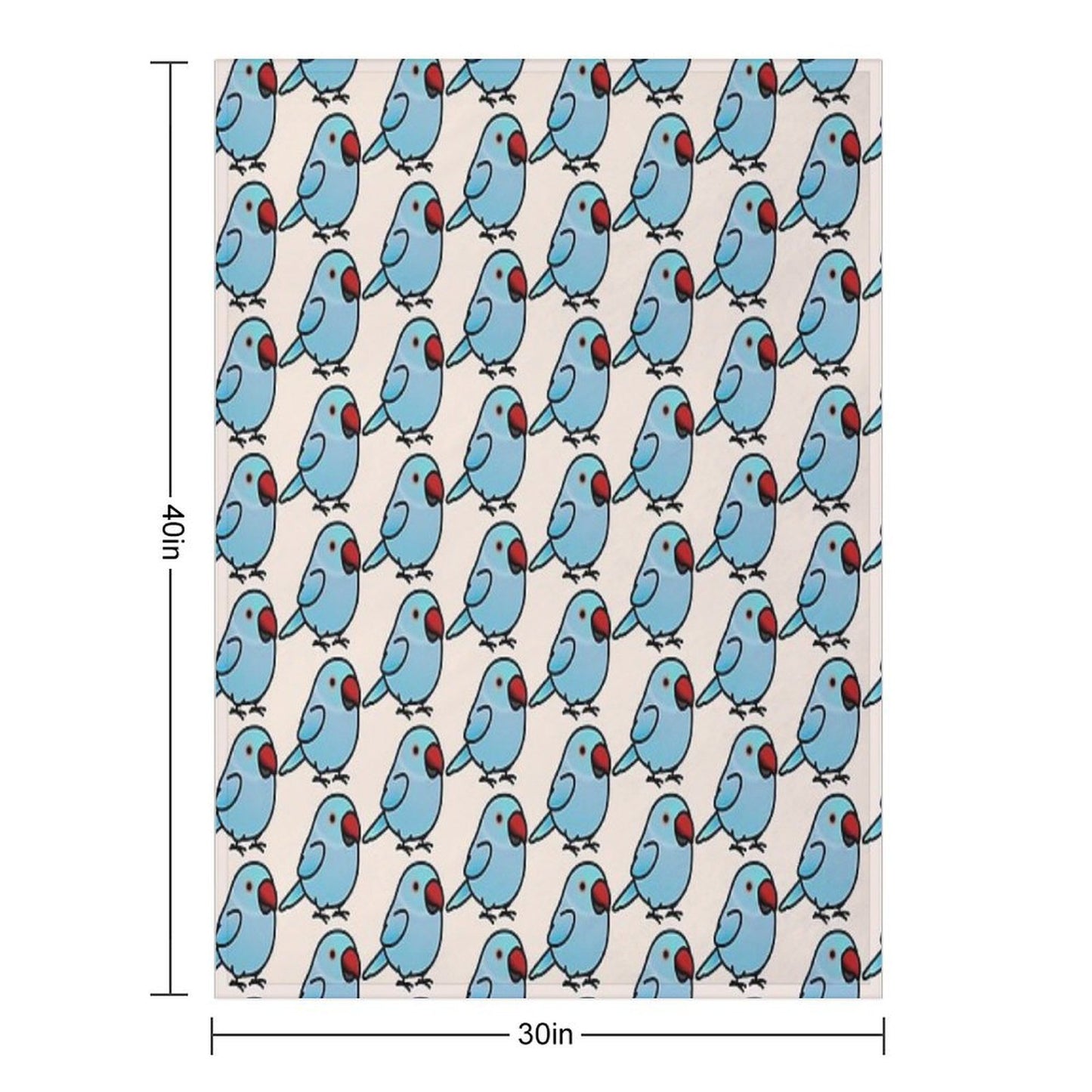 Chubby Blue Indian Ringneck Parakeet - Female Throw Blanket