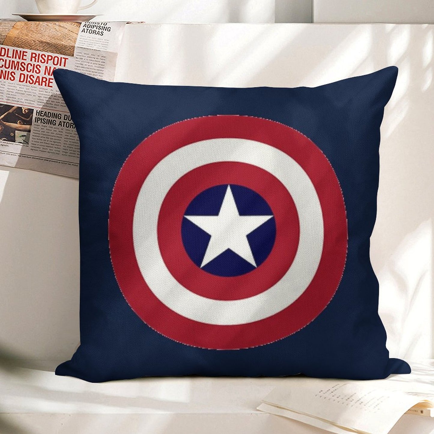 Super Hero Linen Throw Pillow Cover