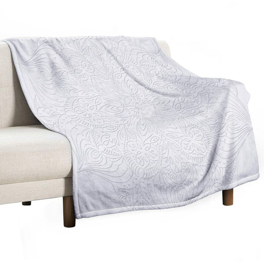 White Lace Mandala Throw Blanket
