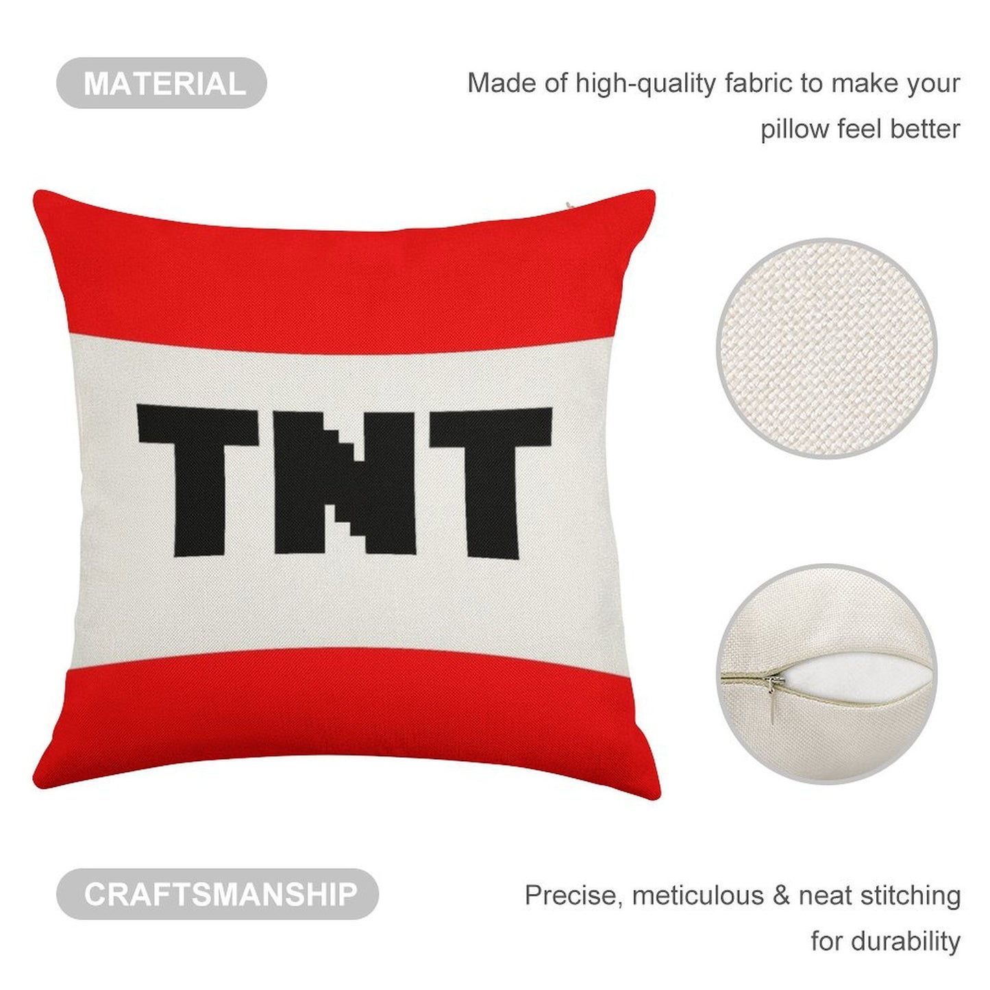 TNT Linen Throw Pillow Cover