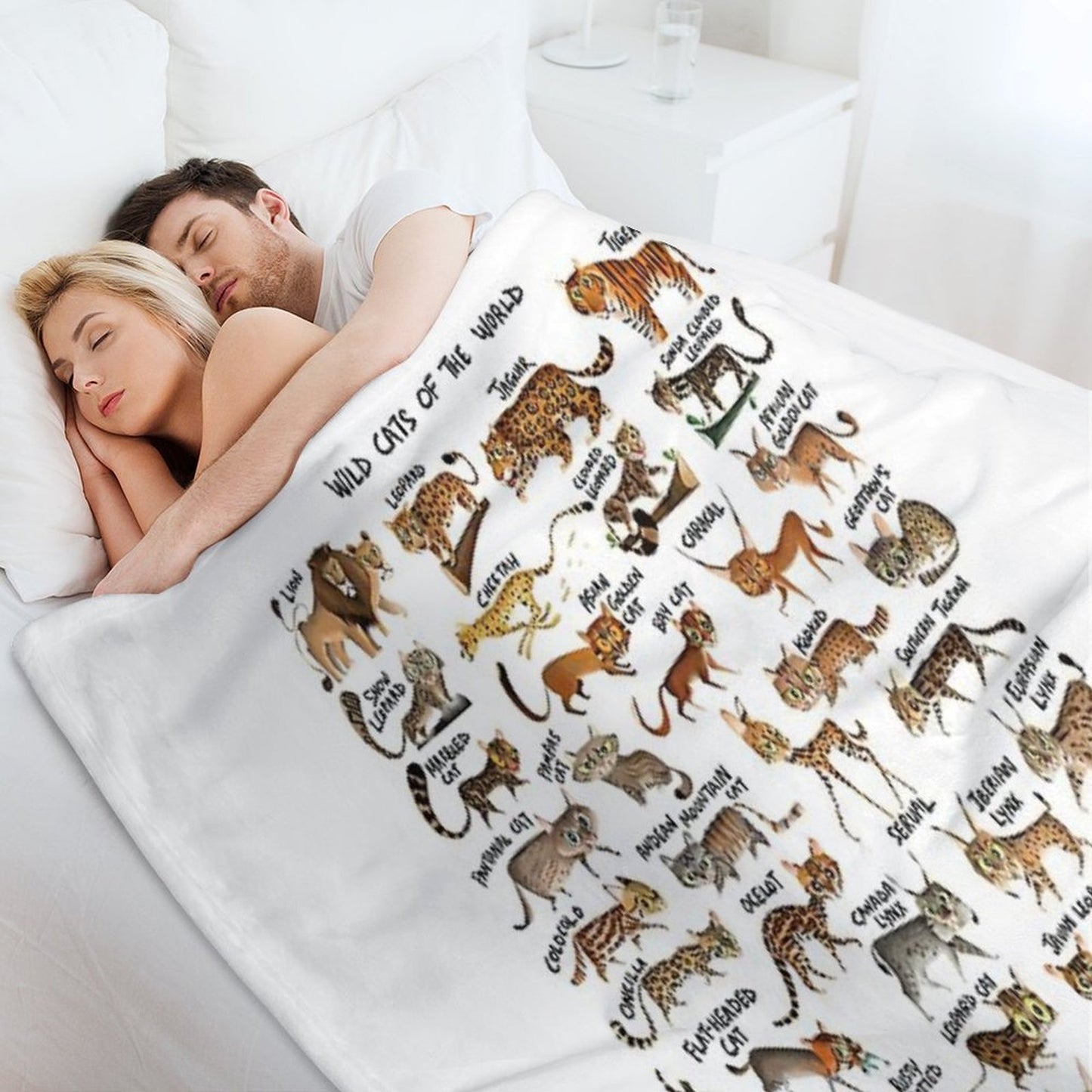 Wild Cats of The World Throw Blanket