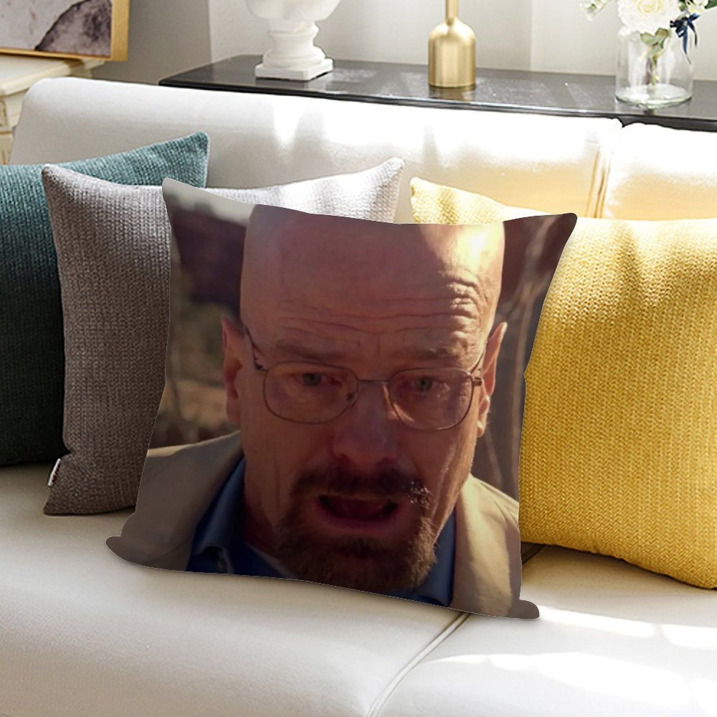 Walter White Meme Soft Bedroom Essential Throw Pillow