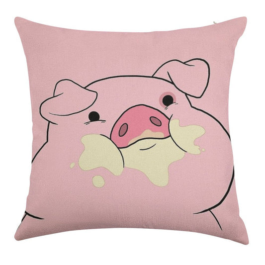 Waddles The Pig From Gravity Falls Linen Throw Pillow Cover