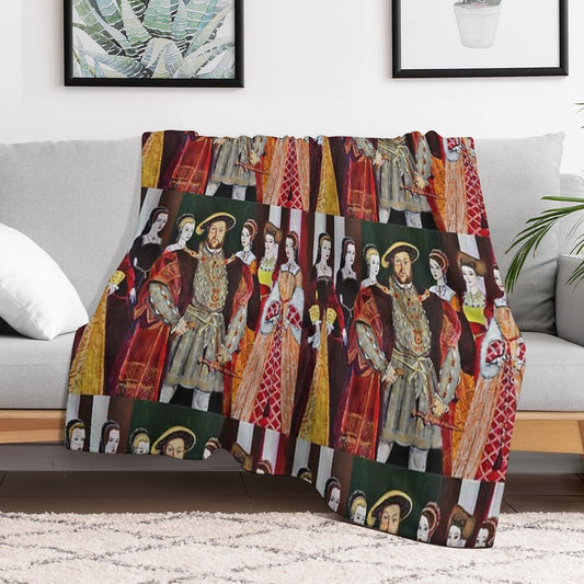 King Henry 8th And His Six Wives Throw Blanket