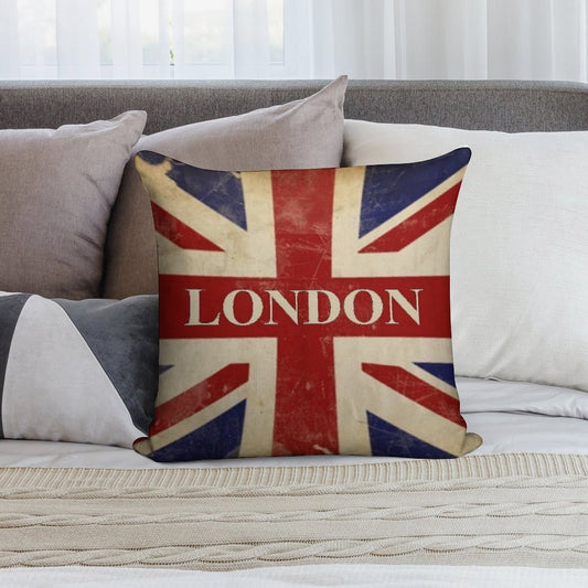London - Union Jack - I Love London Soft Anti-Pilling Throw Pillow