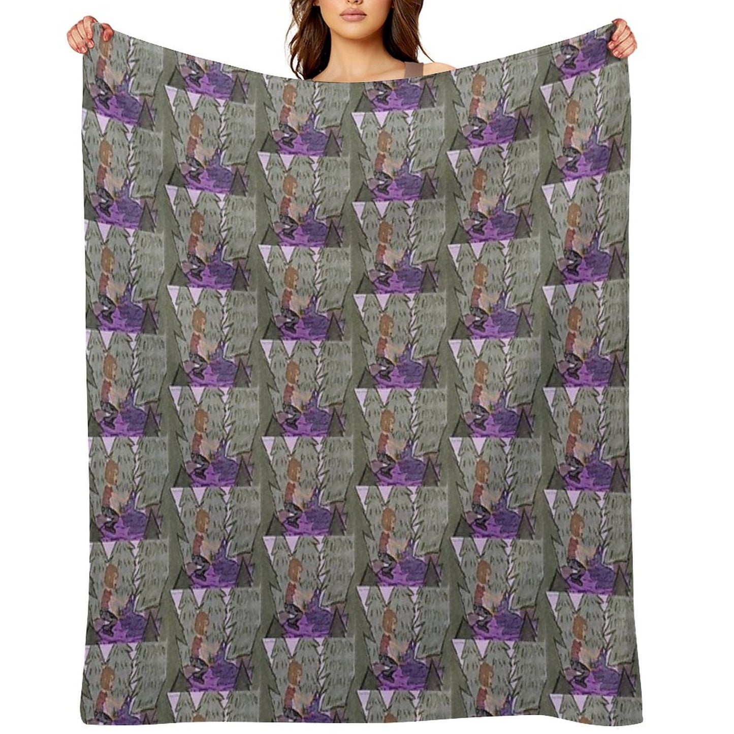 Sigrid And The Wolverine Throw Blanket