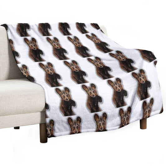 Cute Bear Drawing Throw Blanket