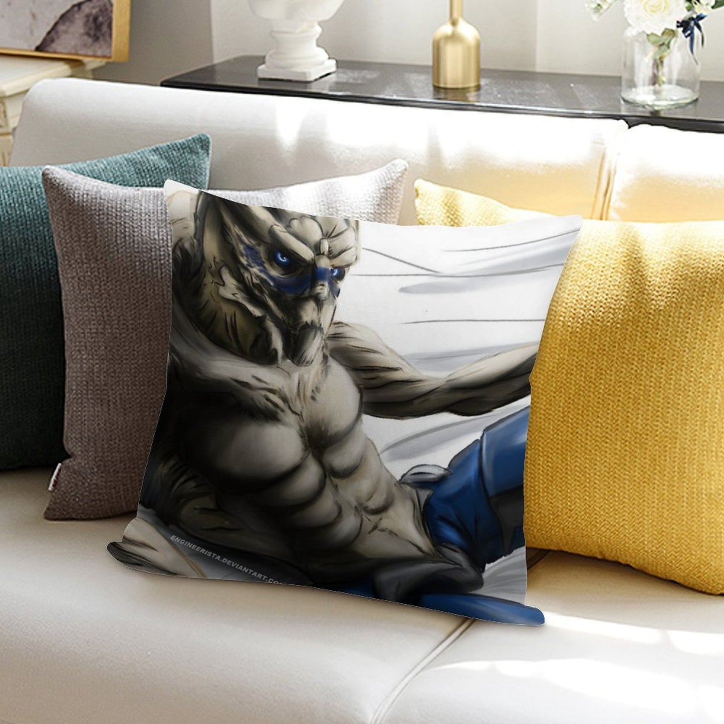 The Best Space Boyfriend -- Garrus Soft Ultra-Soft Texture Throw Pillow