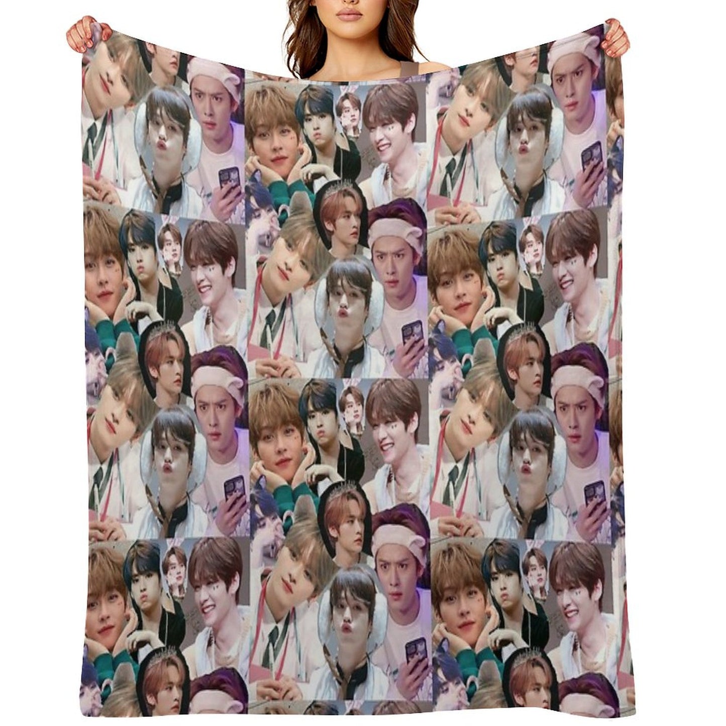 Lee Know Collage Throw Blanket