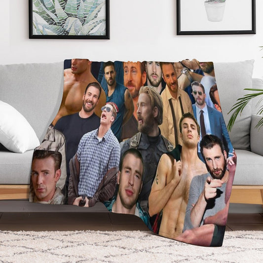 Chris Evans Collage Throw Blanket