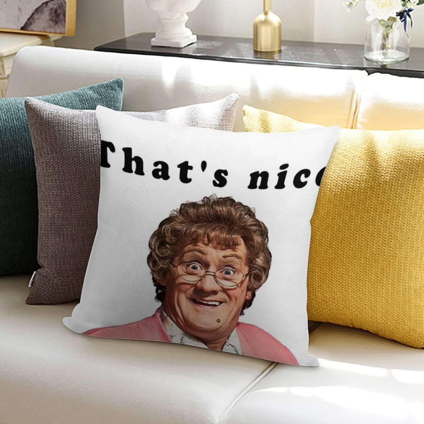 That's  Nice Soft Durable Construction Throw Pillow